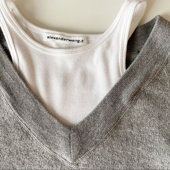 𝅺T by Alexander Wang Layered Merino Wool Sweater - Picture 3 of 7
